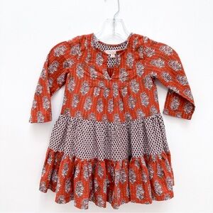 Pink Chicken Orange and White Casual Dress